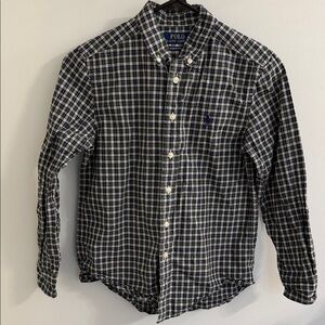 Boys Ralph Lauren Green, Navy, and White Plaid Shirt